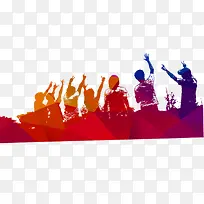 彩色人物剪影-空若网 彩色人物剪影-空若网