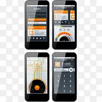 手机界面应用矢量素材-空若网 手机界面应用矢量素材-空若网