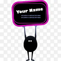 抽象动物手举标牌-空若网 抽象动物手举标牌-空若网