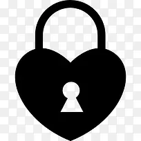 心形挂锁锁上图标-空若网 心形挂锁锁上图标-空若网