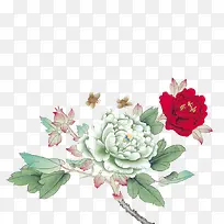 水彩古风粉红色牡丹花-空若网 水彩古风粉红色牡丹花-空若网