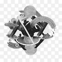 创意抽象黑白图案插画-空若网 创意抽象黑白图案插画-空若网