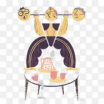 创意诙谐举重插画-空若网 创意诙谐举重插画-空若网