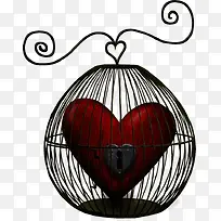 黑色鸟笼爱心七夕情人节-空若网 黑色鸟笼爱心七夕情人节-空若网