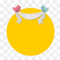 卡通小鸟丝带产品边框-空若网 卡通小鸟丝带产品边框-空若网