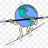 矢量地球在危机可爱卡通素材-空若网 矢量地球在危机可爱卡通素材-空若网