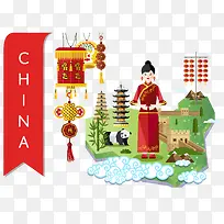 中国古建筑元素插画素材矢量-空若网 中国古建筑元素插画素材矢量-空若网