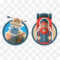 扁平化户外旅游图标元素-空若网 扁平化户外旅游图标元素-空若网