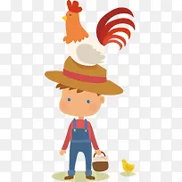 卡通农民养殖插画-空若网 卡通农民养殖插画-空若网