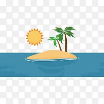 手绘海洋沙滩夏季装饰素材-空若网 手绘海洋沙滩夏季装饰素材-空若网