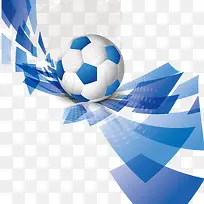 矢量蓝色不规则图形和足球-空若网 矢量蓝色不规则图形和足球-空若网