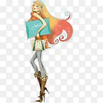 手绘自信时尚美女-空若网 手绘自信时尚美女-空若网