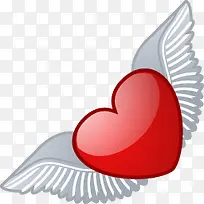 带翅膀的红色水晶心形图标-空若网 带翅膀的红色水晶心形图标-空若网