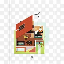 扁平化房子平面-空若网 扁平化房子平面-空若网
