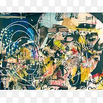 抽象彩色墙壁画面-空若网 抽象彩色墙壁画面-空若网