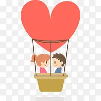 卡通情侣热气球-空若网 卡通情侣热气球-空若网