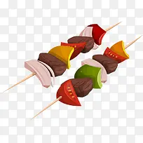 矢量蔬菜与肉串-空若网 矢量蔬菜与肉串-空若网