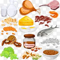 矢量蔬菜与肉-空若网 矢量蔬菜与肉-空若网