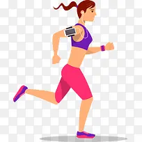 奔跑运动的女人插画-空若网 奔跑运动的女人插画-空若网