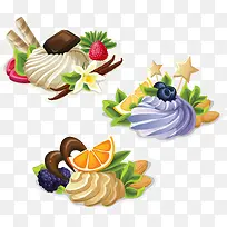 3款奶油水果坚果矢量图-空若网 3款奶油水果坚果矢量图-空若网