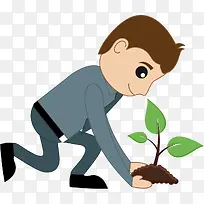 矢量手绘手捧嫩芽-空若网 矢量手绘手捧嫩芽-空若网