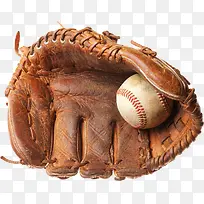 老旧的皮质棒球手套和白色棒球-空若网 老旧的皮质棒球手套和白色棒球-空若网
