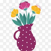 矢量紫色花瓶花朵国外创意素材-空若网 矢量紫色花瓶花朵国外创意素材-空若网