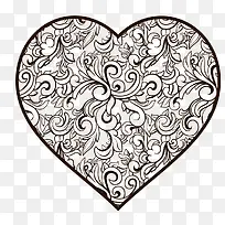 复古花纹爱心矢量图-空若网 复古花纹爱心矢量图-空若网