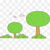 绿色手绘大树-空若网 绿色手绘大树-空若网