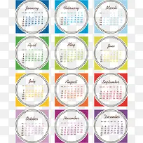 新年多彩几何日历-空若网 新年多彩几何日历-空若网