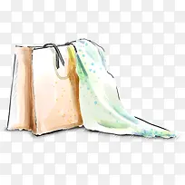 手绘粉色水彩手提袋-空若网 手绘粉色水彩手提袋-空若网