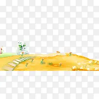 卡通黄色水彩背景-空若网 卡通黄色水彩背景-空若网