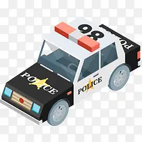 卡通手绘警车立体插画-空若网 卡通手绘警车立体插画-空若网