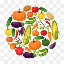 圆形蔬菜背景-空若网 圆形蔬菜背景-空若网