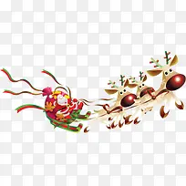 手绘彩色圣诞梅花鹿-空若网 手绘彩色圣诞梅花鹿-空若网