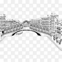 手绘大桥-空若网 手绘大桥-空若网