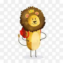 卡通手绘水彩狮子免抠素材-空若网 卡通手绘水彩狮子免抠素材-空若网