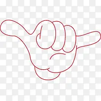 卡通手绘红色手势图-空若网 卡通手绘红色手势图-空若网