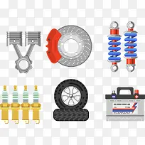 汽车零部件矢量素材刹车片轮胎-空若网 汽车零部件矢量素材刹车片轮胎-空若网