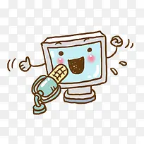 手绘卡通电脑直播图像-空若网 手绘卡通电脑直播图像-空若网