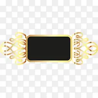 手绘长方形黑底金边花纹图案-空若网 手绘长方形黑底金边花纹图案-空若网