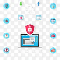 创意网络安全防护信息图矢量素材-空若网 创意网络安全防护信息图矢量素材-空若网