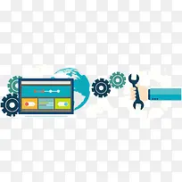 矢量齿轮和地球-空若网 矢量齿轮和地球-空若网