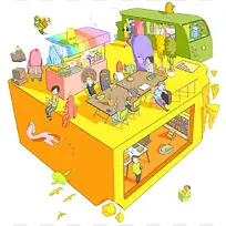 日常生活插画-空若网 日常生活插画-空若网