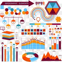 彩色扁平PPT数据图表合集矢量-空若网 彩色扁平PPT数据图表合集矢量-空若网