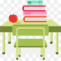 开学季绿色卡通课桌-空若网 开学季绿色卡通课桌-空若网
