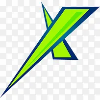 中横交错的两个绿色三角形-空若网 中横交错的两个绿色三角形-空若网