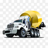 卡通手绘卡通水泥罐车-空若网 卡通手绘卡通水泥罐车-空若网