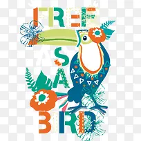 巨嘴鸟T恤图案-空若网 巨嘴鸟T恤图案-空若网