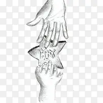 手绘手星星-空若网 手绘手星星-空若网